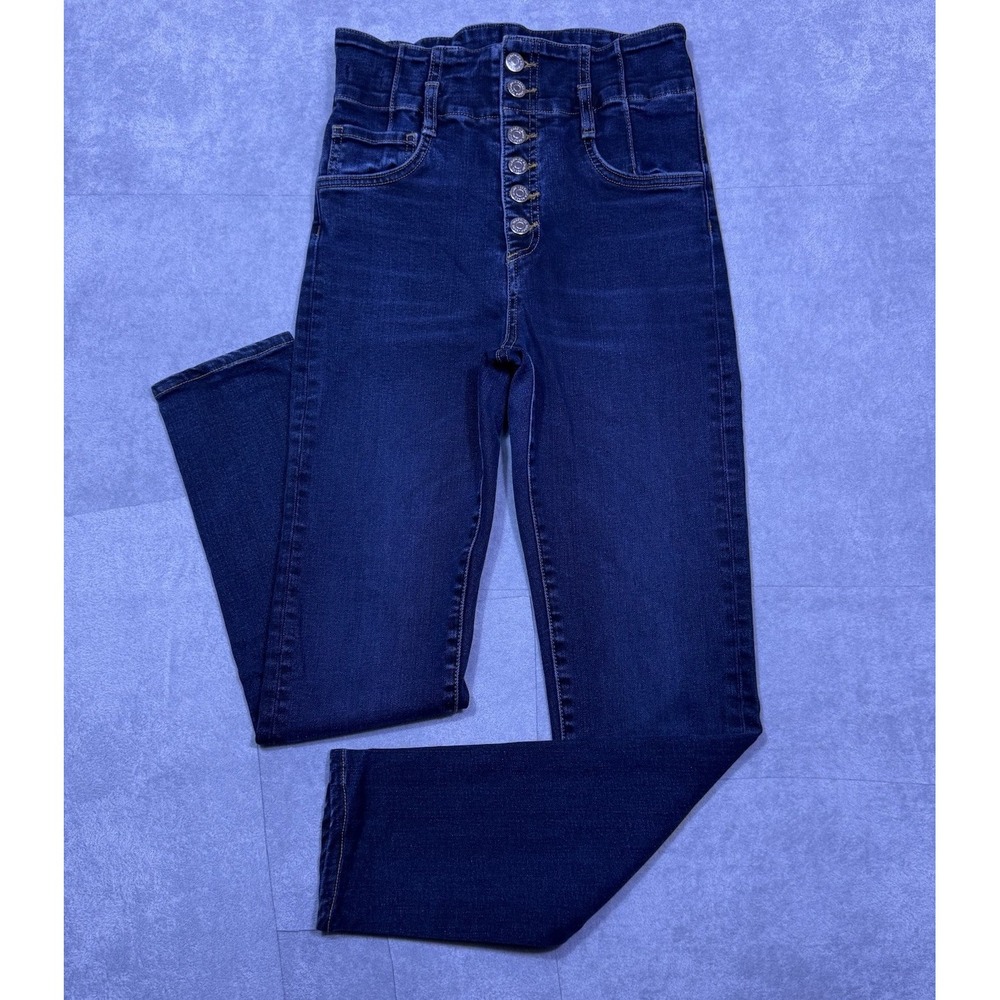 Veronica Beard Jeans Womens 26x27 Keith 12" Corset Dark Slate Highrise USA Boho